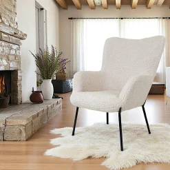 Fauteuil en peau de mouton synthétique BERLIN