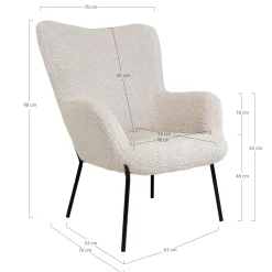 Fauteuil en peau de mouton synthétique BERLIN