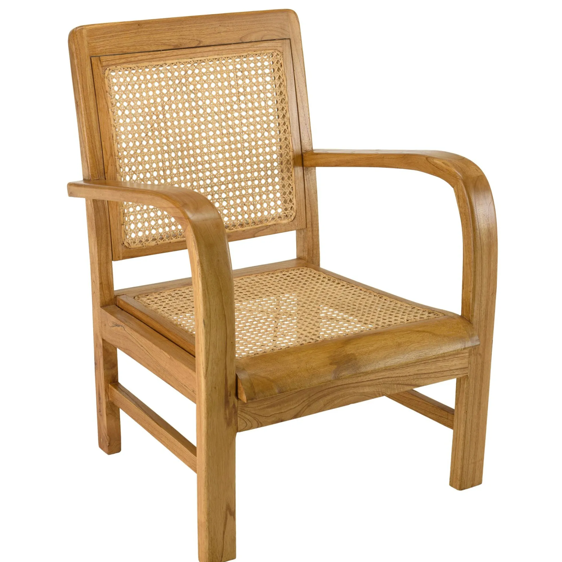 Fauteuil en rotin et bois DIKA