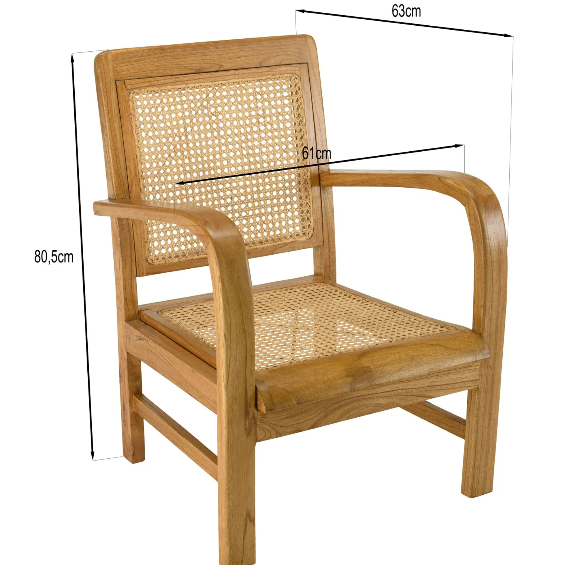 Fauteuil en rotin et bois DIKA