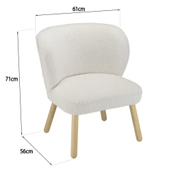 Fauteuil en tissu blanc à bouclette TIM