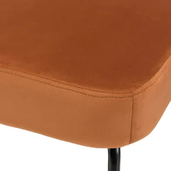 Fauteuil en velours orange dossier rotin PALMA