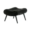 Fauteuil et pouf assortis tissu noir MALMOE