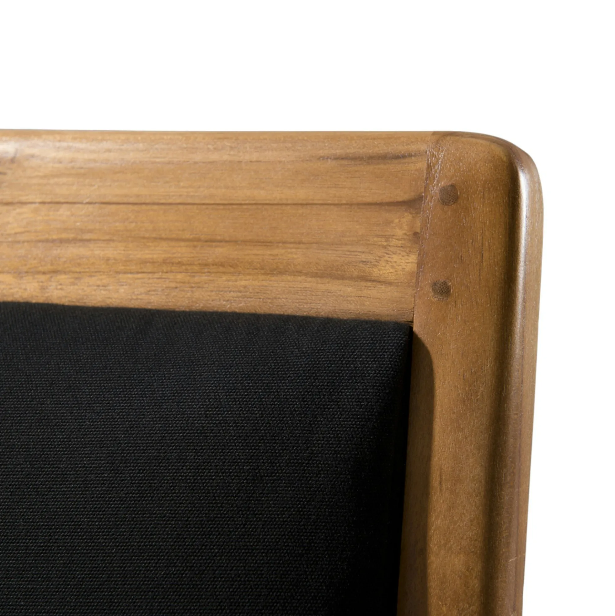 Fauteuil exotique en Teck et Coton noir 61x63x81cm DIKA