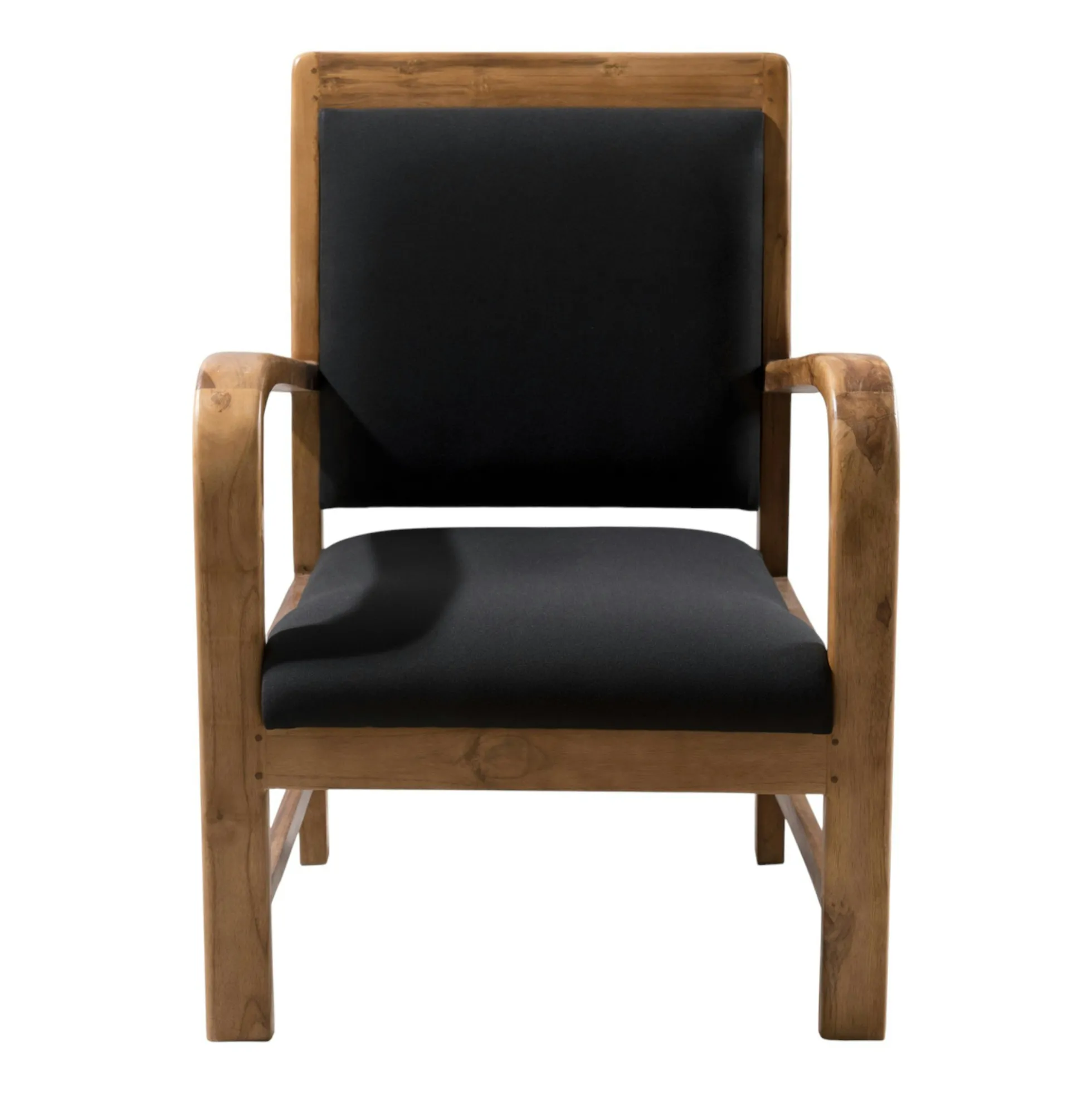 Fauteuil exotique en Teck et Coton noir 61x63x81cm DIKA