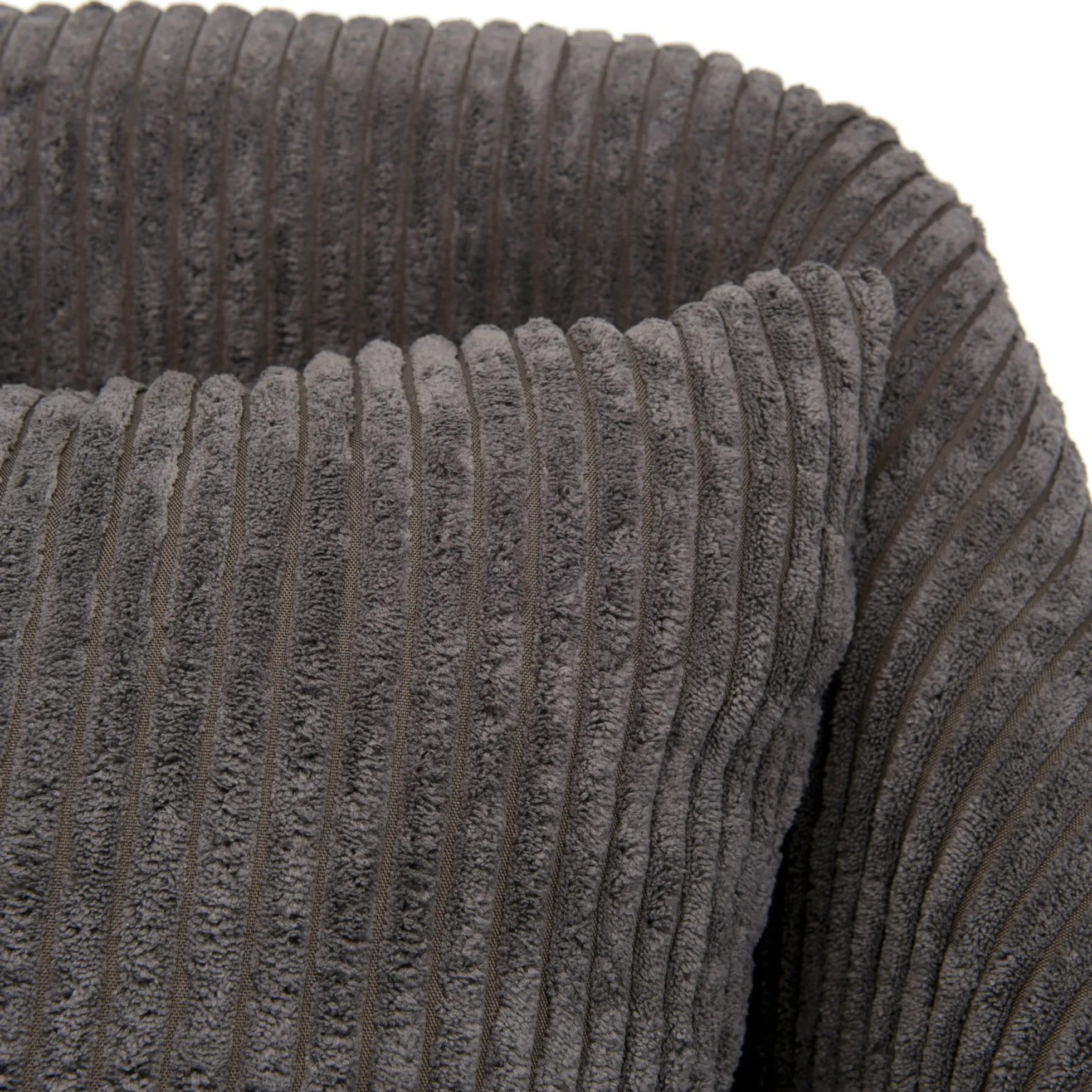 Fauteuil gris anthracite en velours côtelé TIM