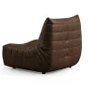 Fauteuil lounge marron plissé sans accoudoirs ARVEN
