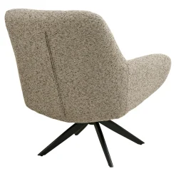 Fauteuil lounge pivotant en tissu gris chiné MONTREUX