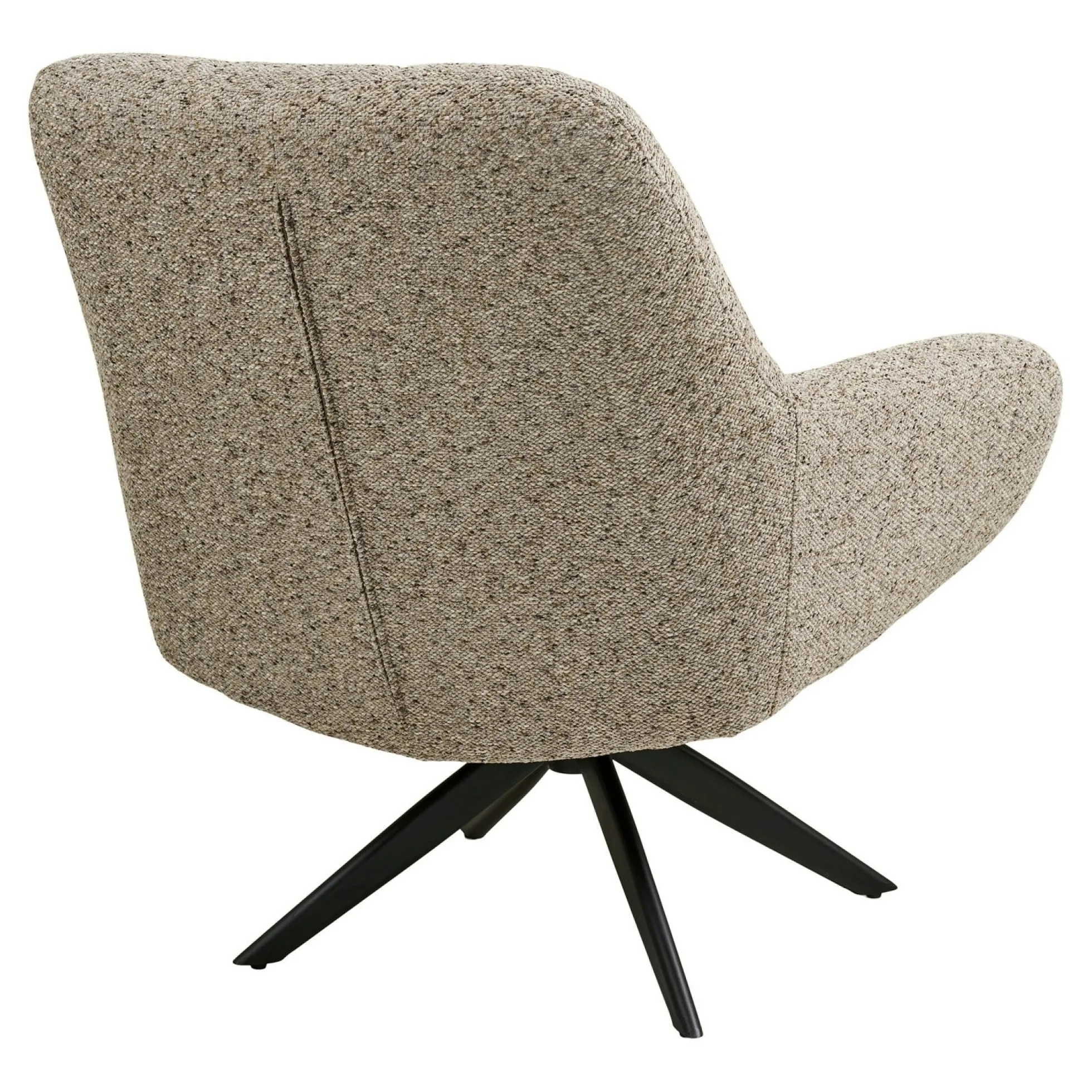 Fauteuil lounge pivotant en tissu gris chiné MONTREUX