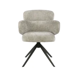 Fauteuil pivotant à ailettes en tissu doux sable (x2) CREEK