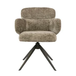 Fauteuil pivotant à ailettes tissu doux brun chaud (x2) CREEK