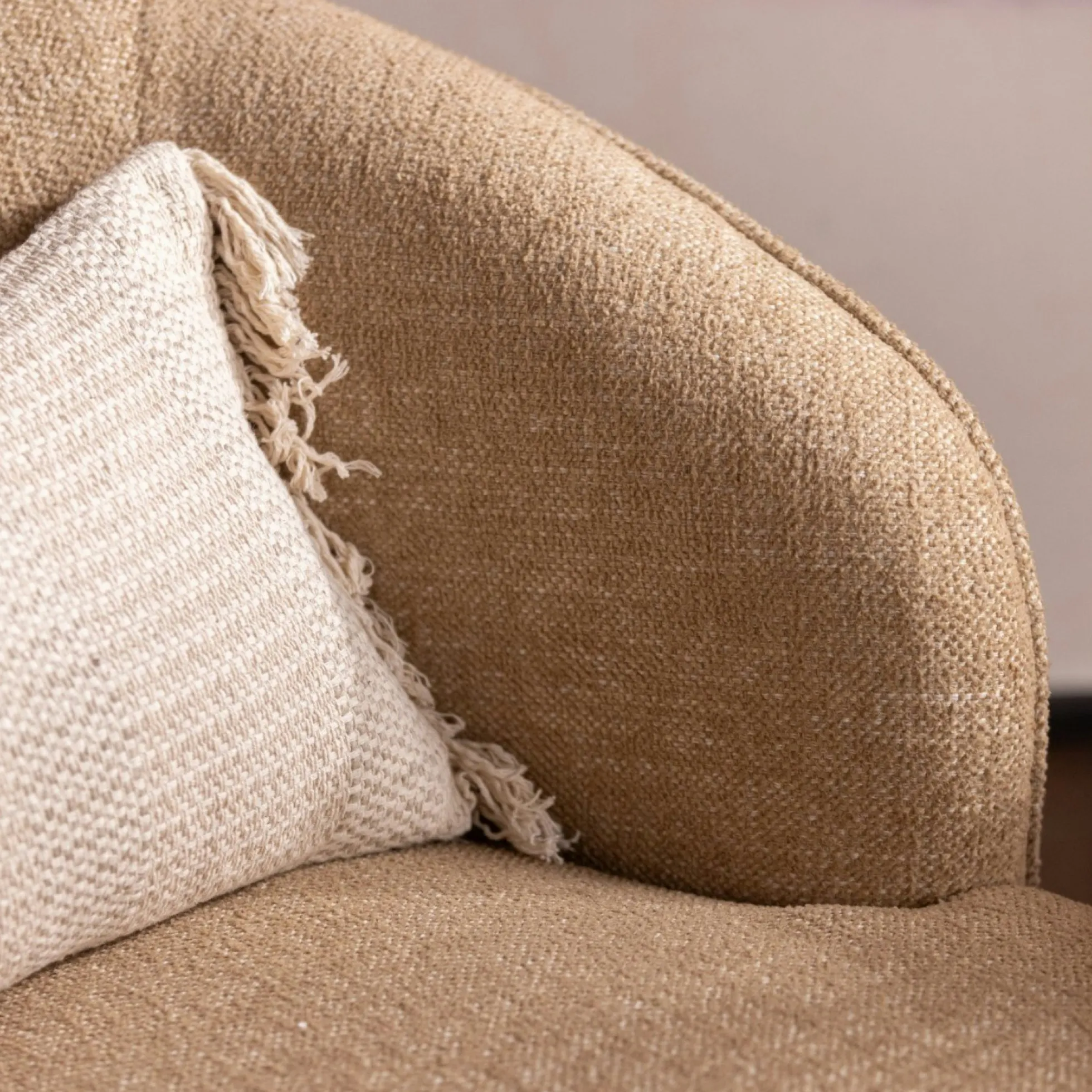 Fauteuil pivotant beige BRADFORD
