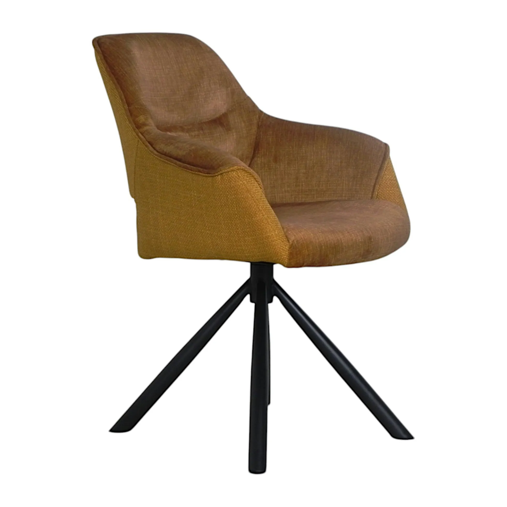 Fauteuil pivotant bi-matière, couleur moutarde (lot de 2) IENA