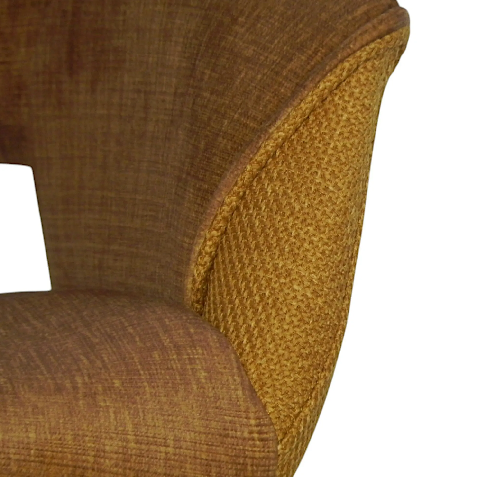 Fauteuil pivotant bi-matière, couleur moutarde (lot de 2) IENA