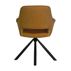 Fauteuil pivotant bi-matière, couleur moutarde (lot de 2) IENA
