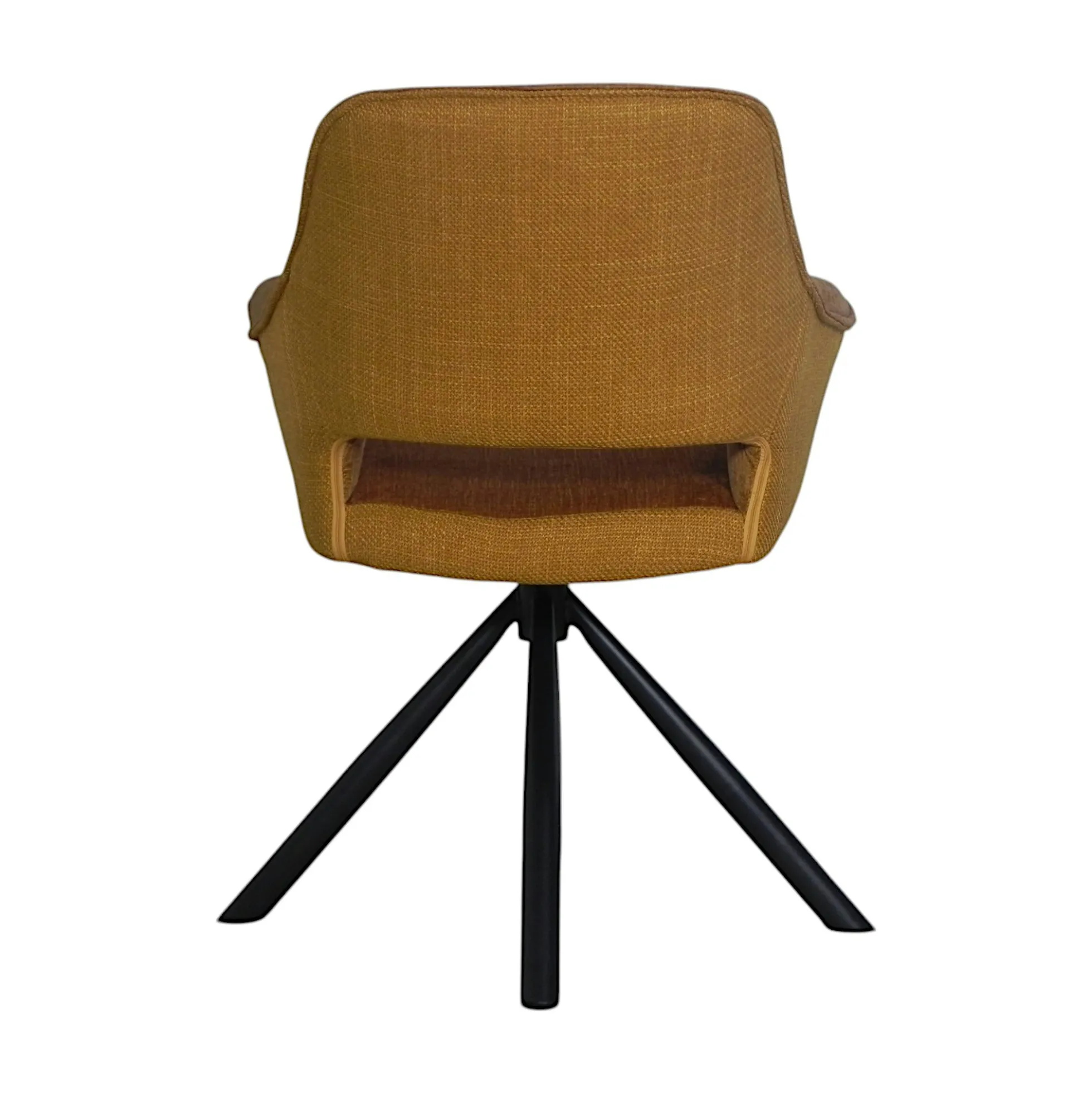 Fauteuil pivotant bi-matière, couleur moutarde (lot de 2) IENA