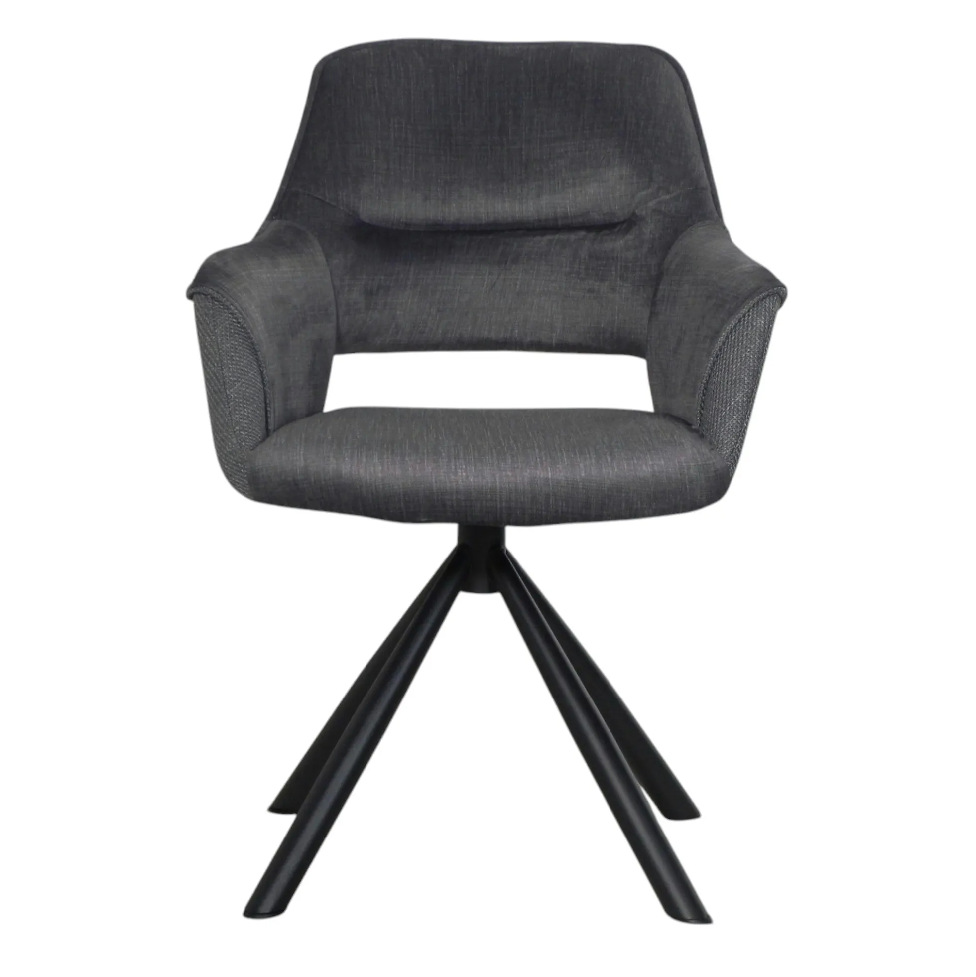 Fauteuil pivotant bi-matière, couleur grise (lot de 2) IENA