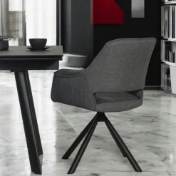 Fauteuil pivotant bi-matière, couleur grise (lot de 2) IENA