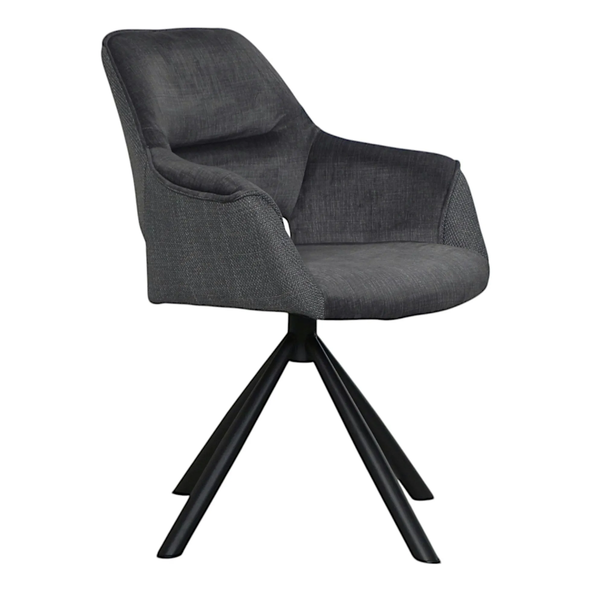 Fauteuil pivotant bi-matière, couleur grise (lot de 2) IENA