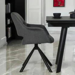 Fauteuil pivotant bi-matière, couleur grise (lot de 2) IENA