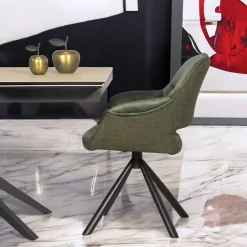 Fauteuil pivotant bi-matière, couleur verte (lot de 2) IENA