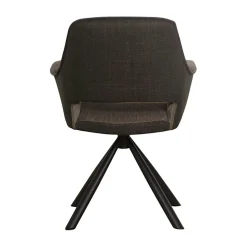 Fauteuil pivotant bi-matière, couleur taupe (lot de 2) IENA