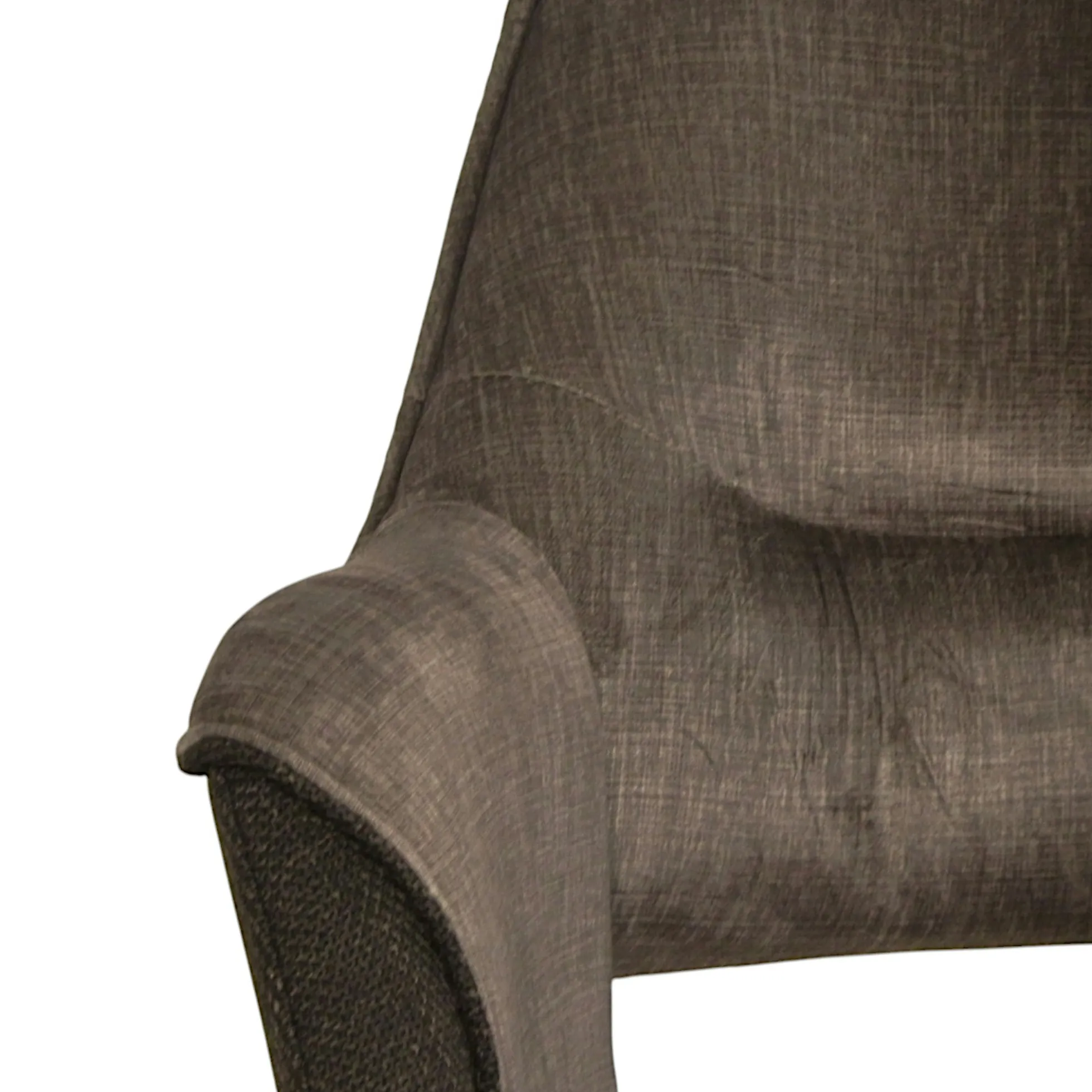 Fauteuil pivotant bi-matière, couleur taupe (lot de 2) IENA