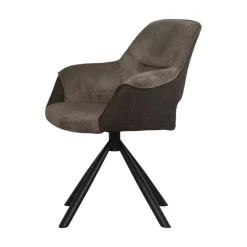 Fauteuil pivotant bi-matière, couleur taupe (lot de 2) IENA