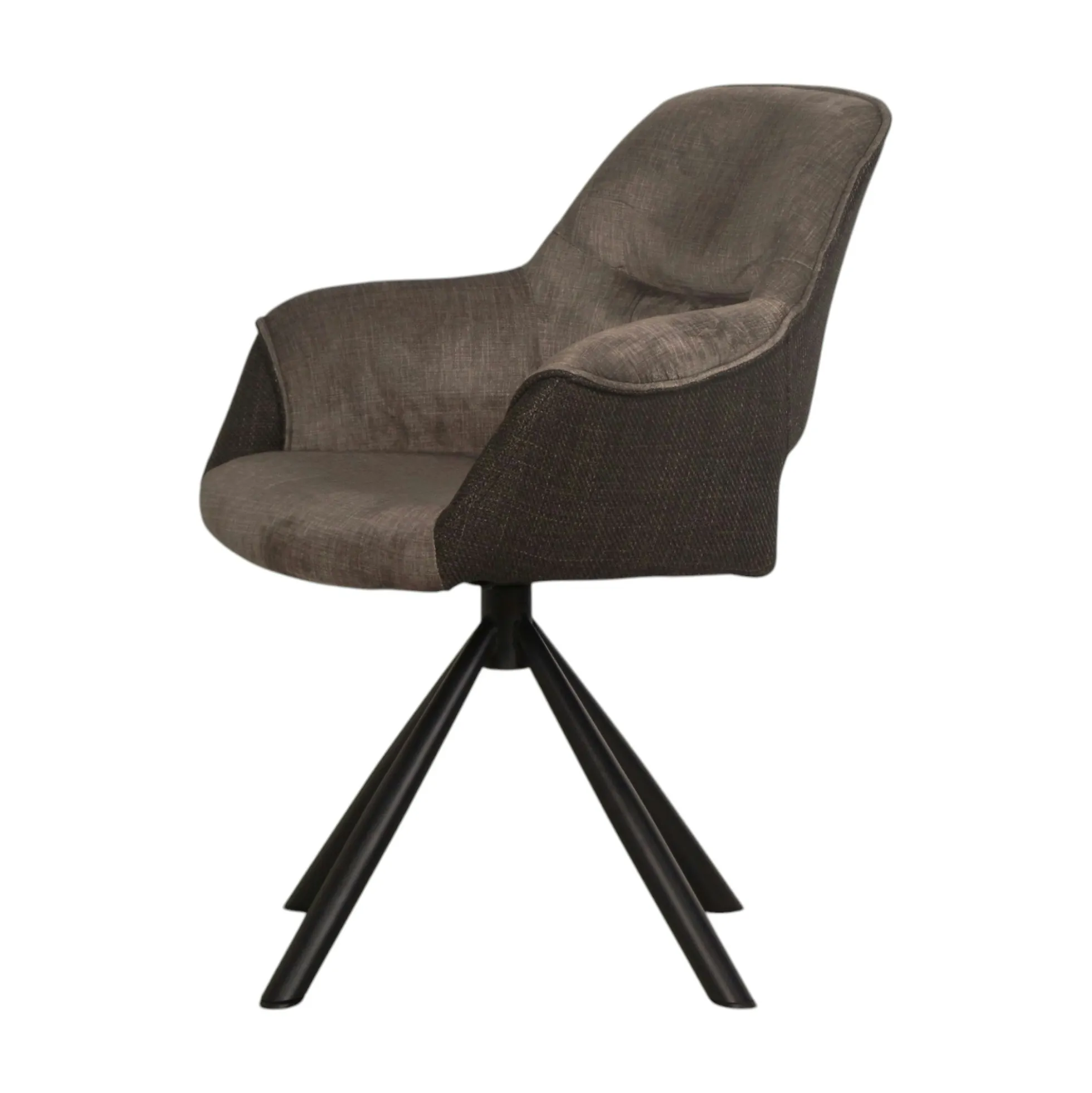 Fauteuil pivotant bi-matière, couleur taupe (lot de 2) IENA
