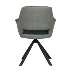 Fauteuil pivotant bi-matière, couleur lagon (lot de 2) IENA