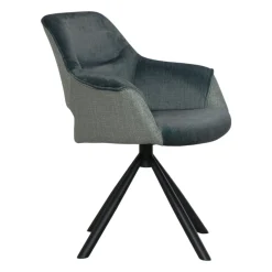 Fauteuil pivotant bi-matière, couleur lagon (lot de 2) IENA