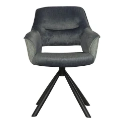 Fauteuil pivotant bi-matière, couleur lagon (lot de 2) IENA