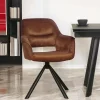 Fauteuil pivotant bi-matière, couleur cuivre (lot de 2) IENA