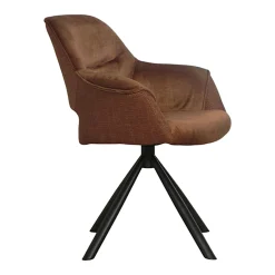 Fauteuil pivotant bi-matière, couleur cuivre (lot de 2) IENA