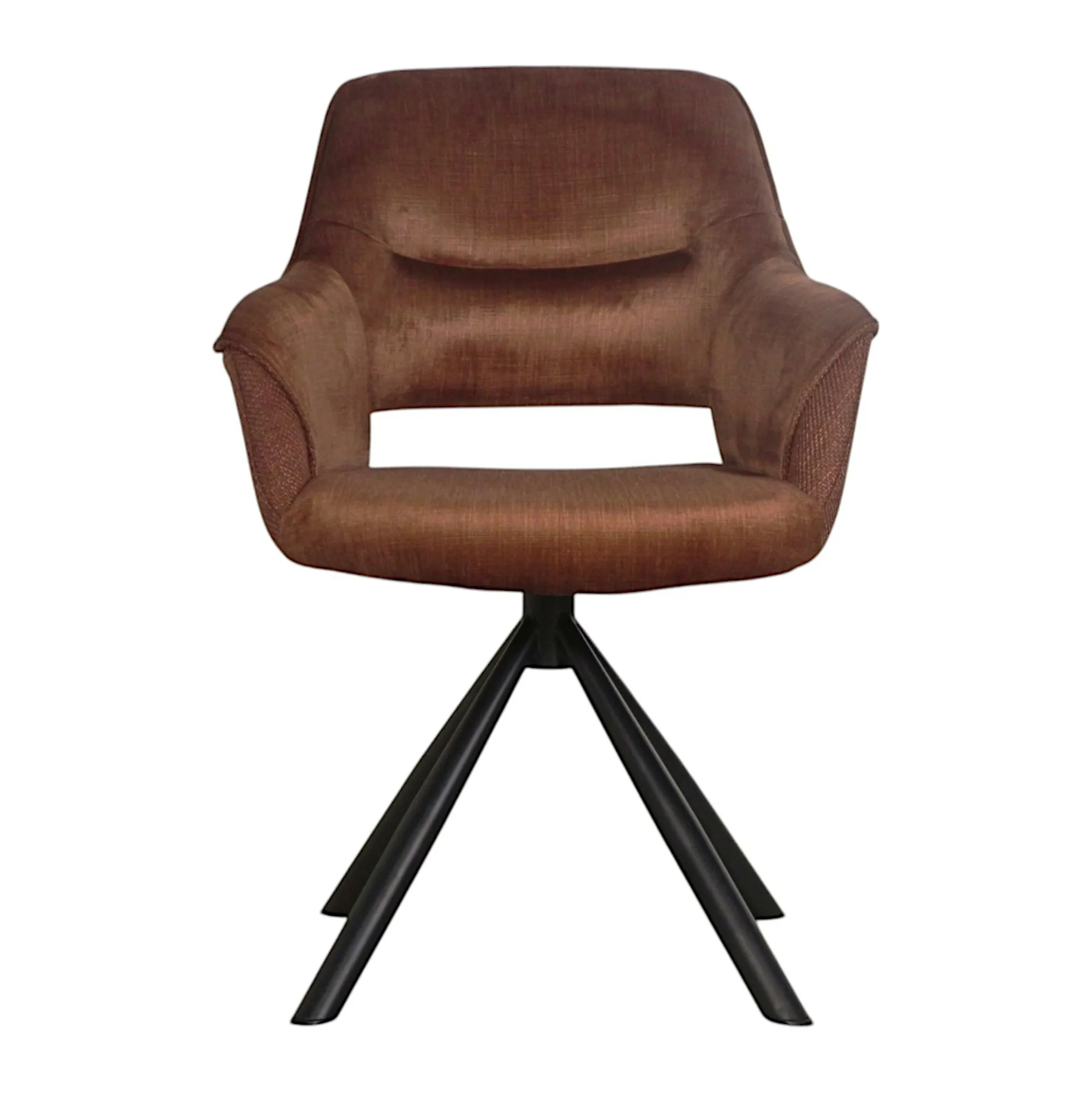 Fauteuil pivotant bi-matière, couleur cuivre (lot de 2) IENA