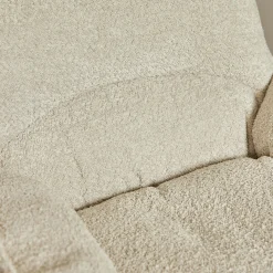 Fauteuil pivotant blanc crème en tissu bouclette BELORA