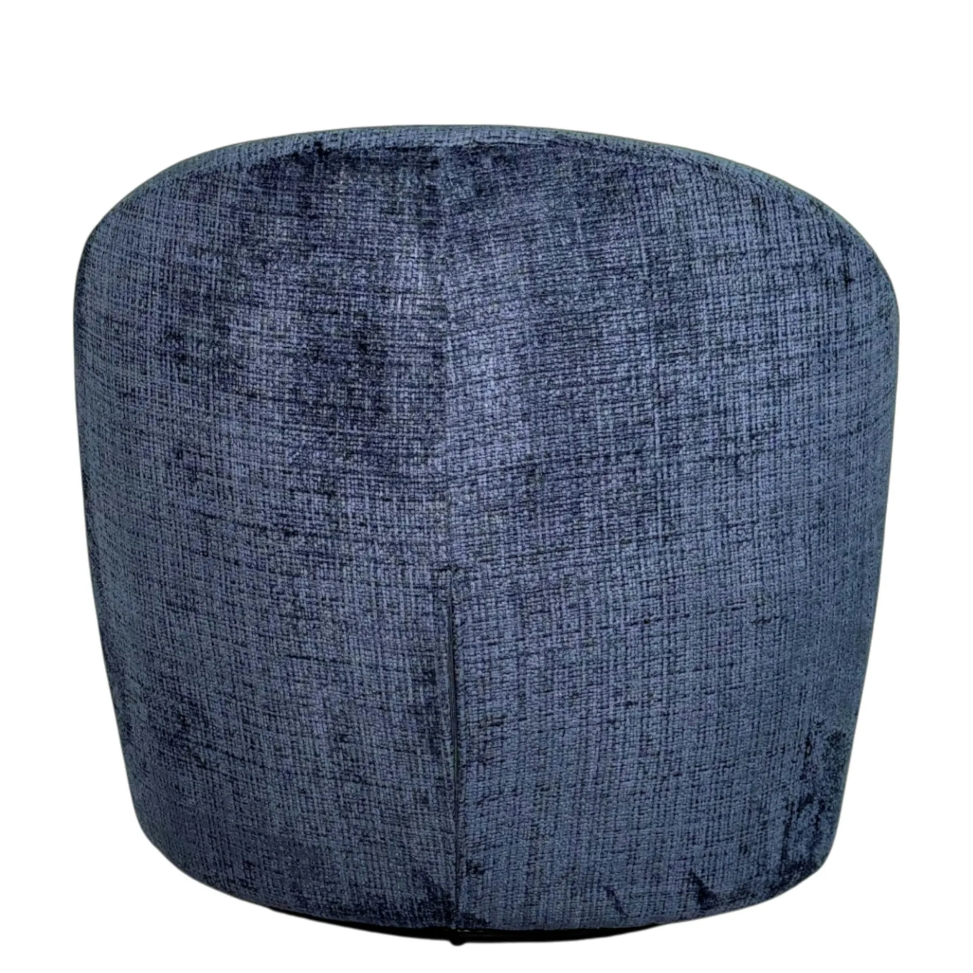 Fauteuil pivotant bleu nuit dossier rond tissu texturé IENA