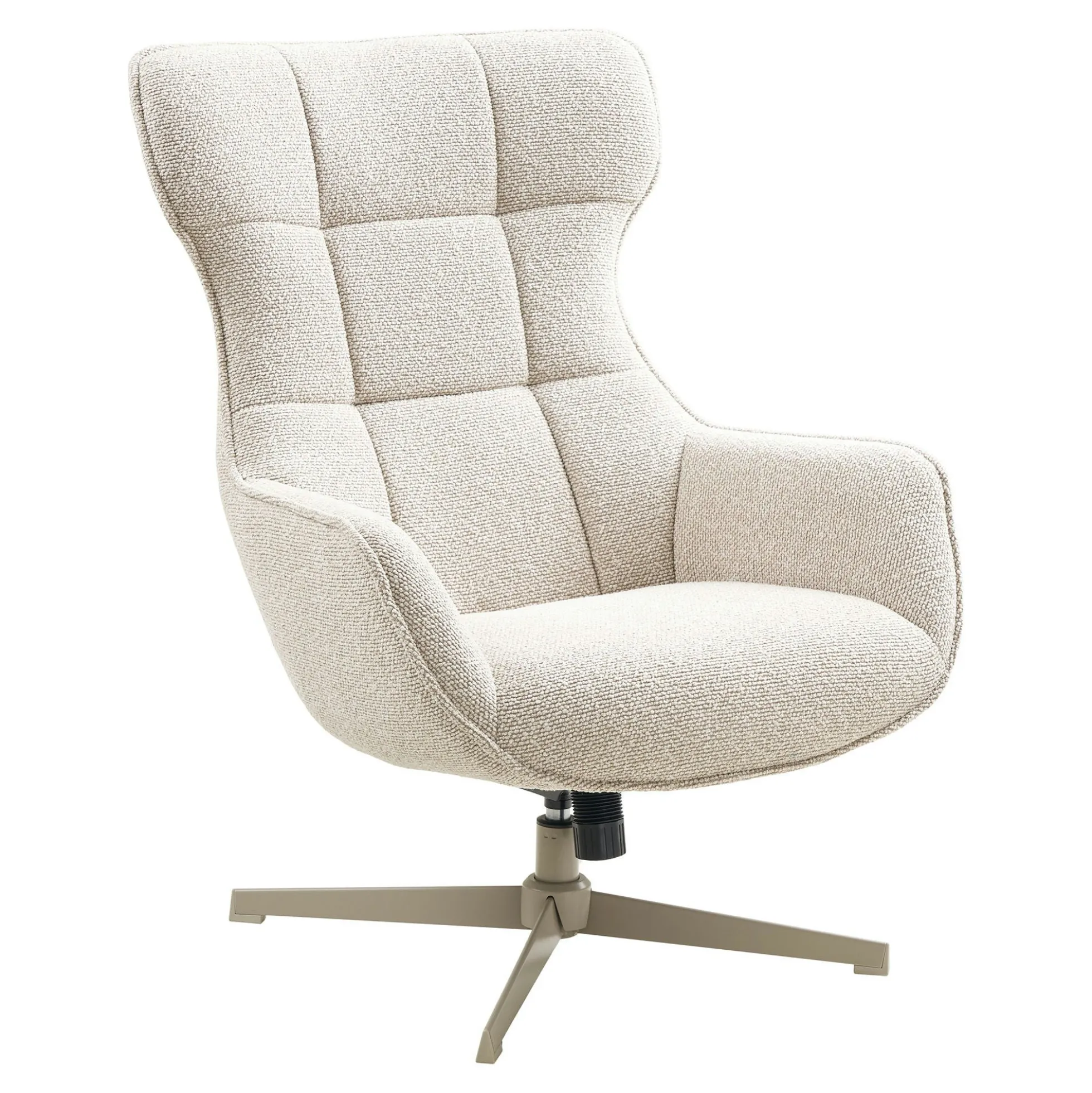 Fauteuil pivotant confort, couleur blanc naturel BERLIN