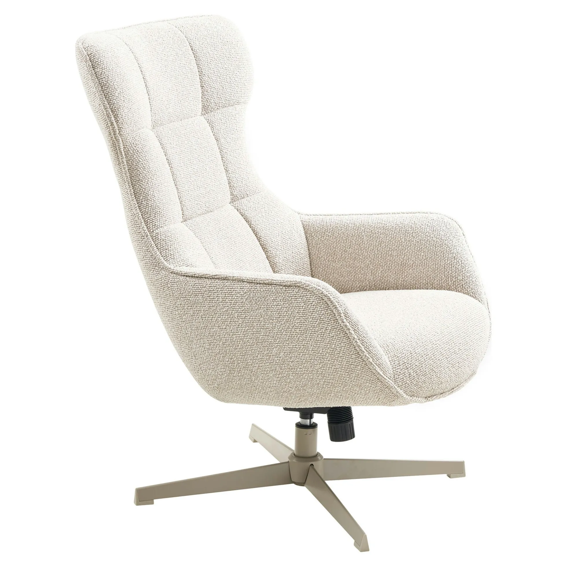Fauteuil pivotant confort, couleur blanc naturel BERLIN