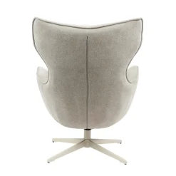Fauteuil pivotant design en tissu taupe BELORA