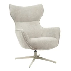 Fauteuil pivotant design en tissu taupe BELORA