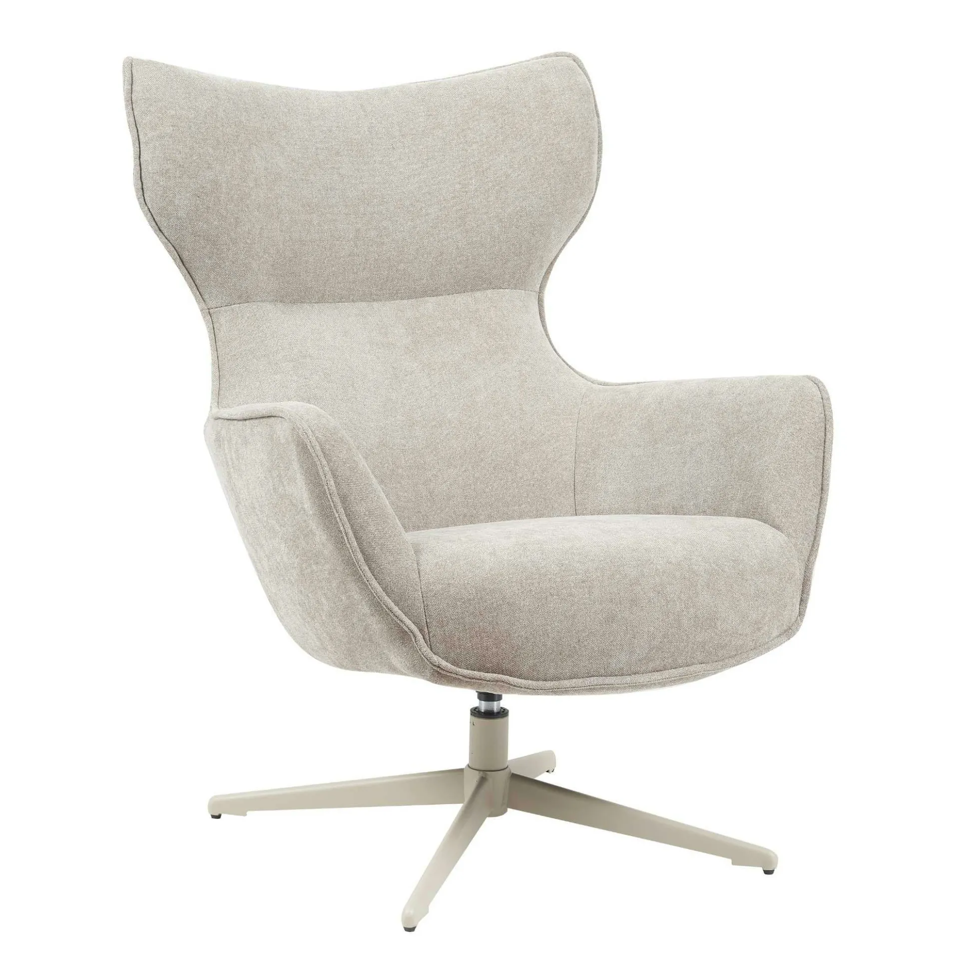 Fauteuil pivotant design en tissu taupe BELORA