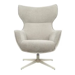 Fauteuil pivotant design en tissu taupe BELORA