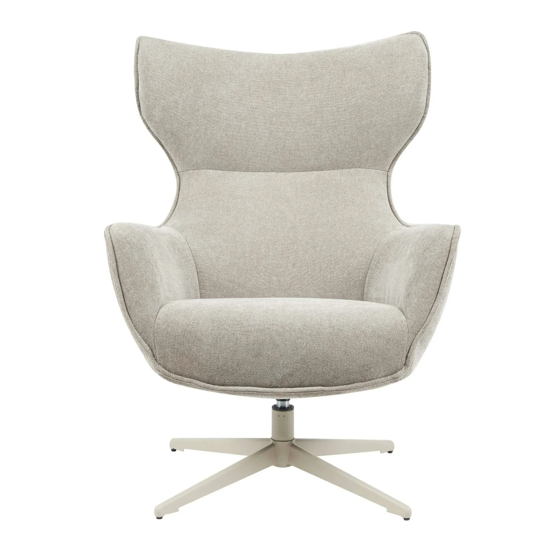 Fauteuil pivotant design en tissu taupe BELORA