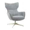Fauteuil pivotant design en tissu gris foncé BELORA