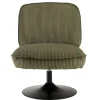 Fauteuil pivotant en tissu velours côtelé vert CASTILLE