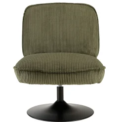 Fauteuil pivotant en tissu velours côtelé vert CASTILLE