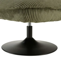 Fauteuil pivotant en tissu velours côtelé vert CASTILLE
