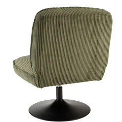 Fauteuil pivotant en tissu velours côtelé vert CASTILLE
