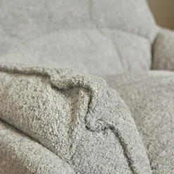 Fauteuil pivotant gris clair en tissu bouclette BELORA
